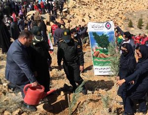 همراهی پرسنل بانک ایران زمین، در مراسم درختکاری